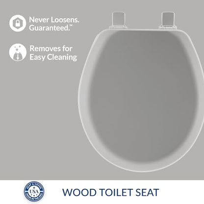 Mayfair Cameron Silver Toilet Seat, Non Slip Heavy Duty Wood, Easy Clean, Made in USA, Round (Pack of 2) - color: Silver, size: Round (Pack of 2)