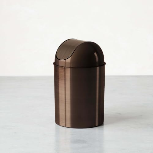 2.5 Gallon Bronze Swing Top Trash Can, Water Rust Dent Resistant