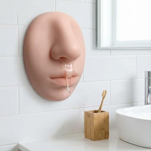 Plman 1PCS Nose Soap Dispenser, Silicone Material, Wall-Mounted | Soap Dispenser for Cute Bathroom & Kitchen Decorations, for Fun Holiday Party Gift - color: Flesh1-colored