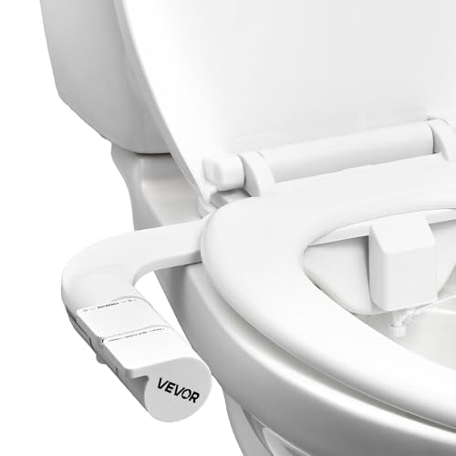 VEVOR Bidet Attachment for Toilet, Self-Cleaning Bidet Toilet Seat Attachment - Dual Retractable Nozzles, Adjustable Water Pressure, Easily Installed Cold Water Sprayer for Rear Feminine Wash, White - style: Cool Water - 2 easy-grip knob - standard