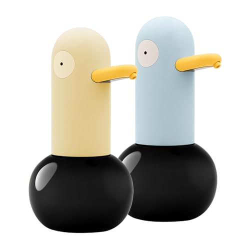 Automatic Foaming Soap Dispenser, Duck Head Soap Dispenser 2-Speed Adjustable Touchless Cute Foaming Hand Soap Dispenser for Bathroom Kitchen, USB Rechargeable, 13.5oz (Black + Yellow) - color: Black + Yellow