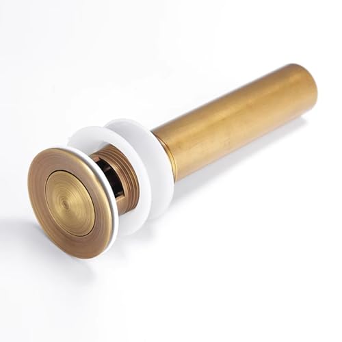 Bathroom Toilet Antique Solid Brass Pop up Drain Sink Drain Faucet Stopper Small Pop with Overflow - color: Solid Brass, style: Small Popup Cap