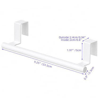 Cabinet Door Towel Bar, Kitchen Towel Holder, White 2 Pack | Extended Anti-Slip Arm, EVA Scratch Guard Pads, No-Drill Install, Stainless Steel Dish Towel Holder, Kitchen Towel Rack - color: White