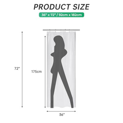 AmazerBath Stall Shower Curtain Liner 36x72, Walk in Shower Curtain Plastic, Clear Shower Stall Curtain Liner Heavy Duty Thick PEVA, Half Shower Liner with 2 Weighted Stones and 6 Grommet Holes - color: Clear, size: 36"W x 72"L (Pack of 1)
