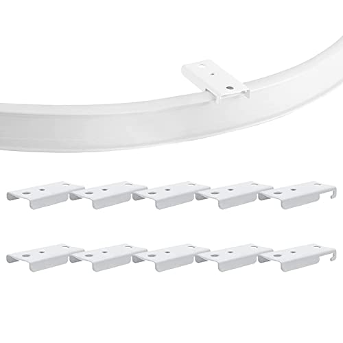 TOKPLNU Ceiling Mount Bracket for Flexible Bendable Curtain Track, White Curved Curtain Rail Ceiling Mounting Hardware, 10 Pack - color: White, size: 10Pcs Ceiling Mount Bracket