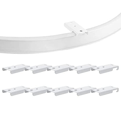 TOKPLNU Ceiling Mount Bracket for Flexible Bendable Curtain Track, White Curved Curtain Rail Ceiling Mounting Hardware, 10 Pack - color: White, size: 10Pcs Ceiling Mount Bracket