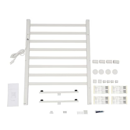 Freestanding Towel Warmer, 8-Bar Heated Towel Rack with Timer & Adjustable Temperature, IPX3 Waterproof, Fast Heating in 3 Minutes, Electric Towel Warmer for Bathroom, Hotel & Spa