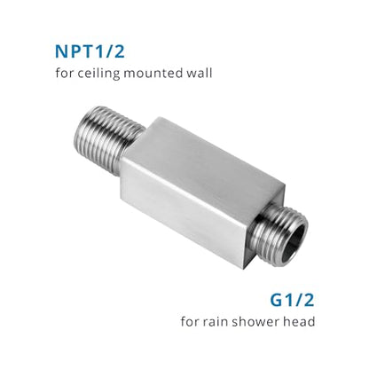 Straight Shower Arm with Flange, Ceiling Mount 3 Inches Rain Shower Head Arm Extension Replacement with Anti-Scratch Escutcheon Plate, DOLGABA Brushed Nickel - color: Square Brushed Nickel 3 Inch