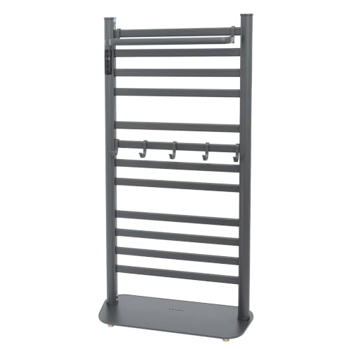 Freestanding Towel Warmer Rack, Heated Electric Carbon Fiber, Timer (Grey) | Place in Bathrooms to Warm Towels and Dry Clothes—Carbon Fiber Heating Eliminates Dampness, Spa‑Like Comfort Daily. - color: Grey