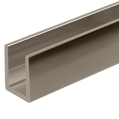 Brixwell SDCD38PN-CCP4 Polished Nickel 3/8" Fixed Panel Shower Door Deep U-Channel - 4 inch Sample - color: Polished Nickel, size: 4 Inch - Sample