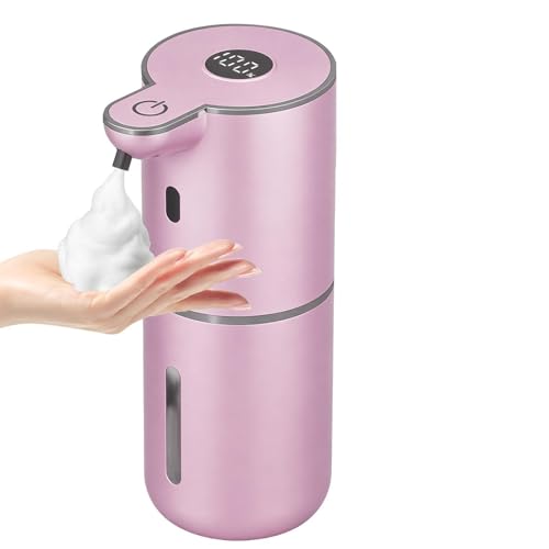 OHIFAST Automatic Foaming Soap Dispenser Touchless, USB Rechargeable Smart Hand Soap Dispenser, 6-Level Adjustable, 12.8oz/380mL Wall Mounted for Bathroom Kitchen Dish Soap-Rose Gold - color: Rose Gold, style: Foam