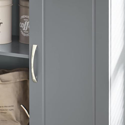 SoBuy Wall Cabinet Laundry Room, Medicine Cabinet for Bathroom Kitchen Garage,Floating Cabinet Hanging Storage with Adjustable Shelf, Grey FRG231-DG | Floating Wall Storage Cabinet With Adjustable Shelf, All-Match Bathroom Cabinet For Various Home Storage