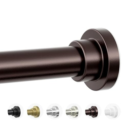 Mcrbeay Shower Curtain Rod, 1" Diameter Heavy Duty Tension Shower Rod, Non Slip Adjustable 28-102 inch No Drilling Shower Curtain Rods Spring Tension For Bathroom, Shower Stall, No Rust, Bronze - color: Bronze, size: 28-102 Inches