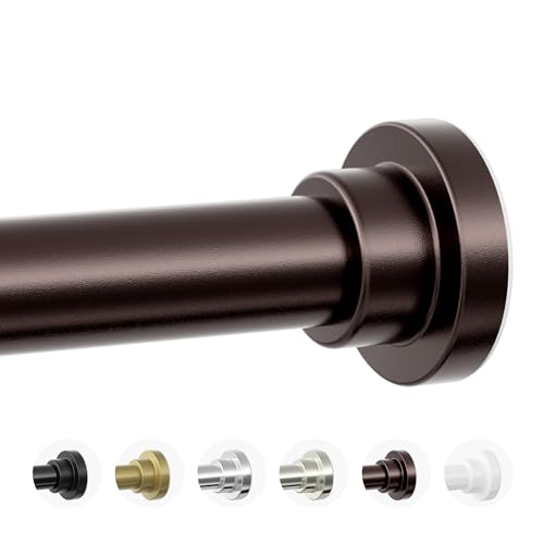 Mcrbeay Shower Curtain Rod, 1" Diameter Heavy Duty Tension Shower Rod, Non Slip Adjustable 28-46 inch No Drilling Shower Curtain Rods Spring Tension For Bathroom, Shower Stall, No Rust, Bronze - color: Bronze, size: 28-46 Inches