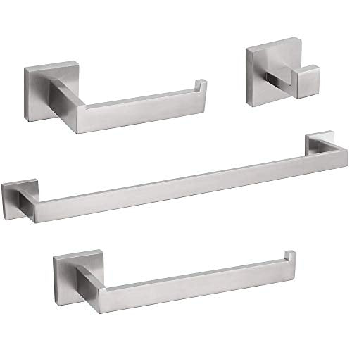 TURS Bathroom Hardware Set Brushed Towel Bar Set Stainless Steel Bathroom Accessories Towel Holder Sets Wall Mounted - color: Brushed Nickel, size: 23.6"(60cm)