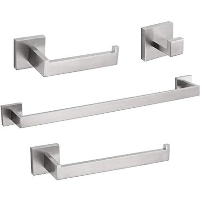 TURS Bathroom Hardware Set Brushed Towel Bar Set Stainless Steel Bathroom Accessories Towel Holder Sets Wall Mounted - color: Brushed Nickel, size: 23.6"(60cm)