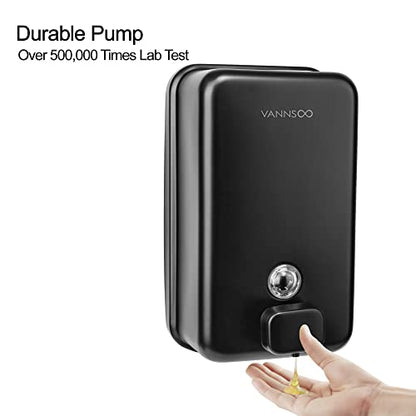 Wall Mounted Commercial Soap Dispenser Bathroom, Vertical Black | 1100ml 37oz Stainless Steel Liquid Hand Sanitizer Dispenser - color: Vertical Black