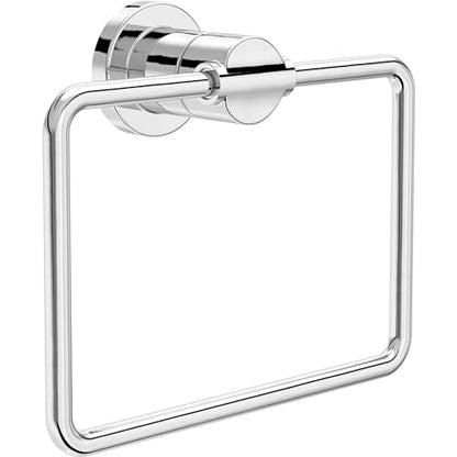 Delta Nicoli (1-Pack) Hand Towel Holder Polished Chrome Towel Racks for Bathroom Wall Square Towel Ring Holder for Bath Towel Hanger for Kitchen, Bathroom Accessories NIC46-PC