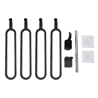 Buachois Swivel Towel Bar, 4 Arm Wall Mounted Rotating Towel Rack Holder with Hooks ABS Black for Bathroom Kitchen Balcony (4 Rods) - color: 4 Rods