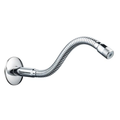Joyrain Shower Arm Extension with Flange Base, 304 Stainless Steel Extension Pipe, Adjustable Flexible Shower Arm (Brushed stainless teel, 12-Inch Adjustable Flexible Shower Arm) - color: Adjustable Shower Arm(0.75 lbs hose load), size: Brushed stainless