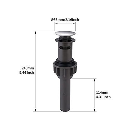 Bathroom Pop Up Sink Drain With Overflow - Vessel Stopper and Strainer for Faucet, Vanity or RV - Chrome - color: Chrome, style: Style A: pop up drain