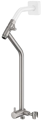 G-Promise All Metal Shower Diverter with 13.5 Inch Extended Holder(Nickel) | Downward-Extending Bracket for All Heights, 4 Spray Modes with Pause Mode, Anti-Leak, Easy to Install, Universal Replacement - color: Brushed Nickel