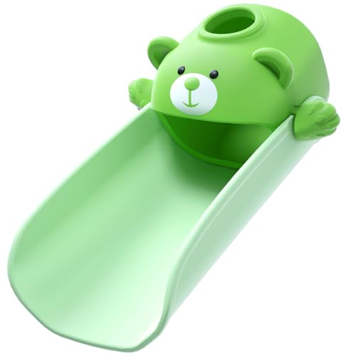 SKYROKU Faucet Extender for Toddlers with Temperature Sensor, Cute Bear | Sink Extender for Kids Hand Washing, Fits Most Standard Bathroom Kitchen Faucets (Not for Pull-Out or Extra Wide) - color: Avocado Green