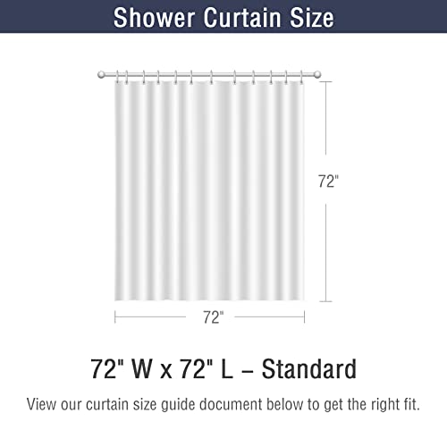 White Fabric Waterproof Shower Curtain or Liner, 72 x 72 | Fabric Shower Curtain Liner, Soft Cloth, Hotel Quality, Modern Style, Water-Resistant, Machine Washable - color: Fabric-white, size: 72"W x 72"L (Pack of 1)