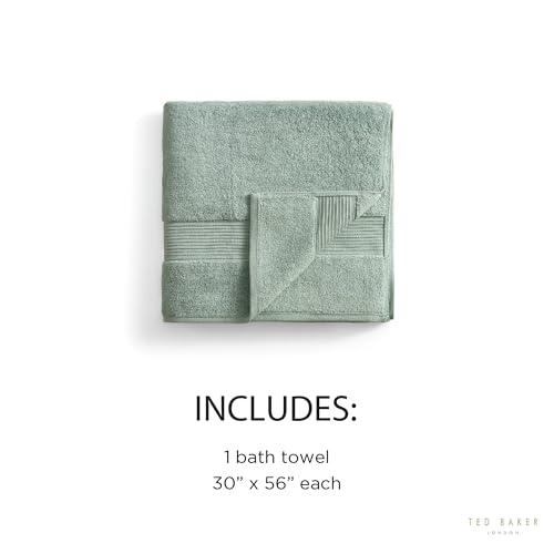 Ted Baker Cotton Bath Towel Soft, Highly Absorbent, 30x56, Sage Green 1 Pc - color: Sage, size: Bath Towel - 1 Piece