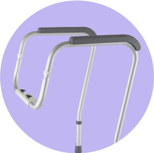 Medline Toilet Handle Safety Rail, Grab Bar for Bathroom, 26" to 31" Adjustable Height, 250-lb. Capacity, Aluminum