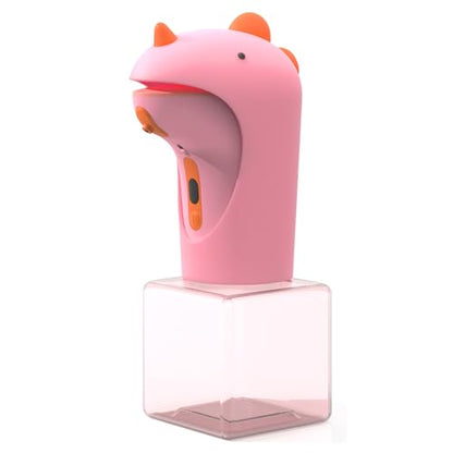 Seawah Automatic Foam Soap Dispenser - IPX6 Waterproof Cute Dinosaur Foaming Smart Hand Soap Dispenser for Bathroom（Pink） - color: Pink