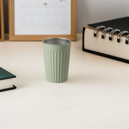 Cabilock Stainless Steel Toothbrush Cup Holder with 350ml Capacity, Easy to Clean and Multipurpose Bathroom Tumbler for School and Office Use, Stylish Minimalist Design with Anti-Slip