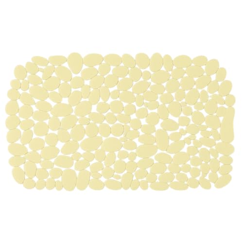 Dependable Industries Inc. Essentials Nonslip PVC Pebble Style Bathmat Shower Bathtub with Suction Cups 27" x 15" Textured for Secure Footing Oval (Yellow) - color: Yellow