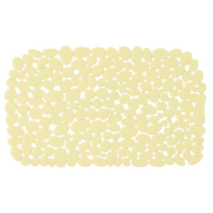 Dependable Industries Inc. Essentials Nonslip PVC Pebble Style Bathmat Shower Bathtub with Suction Cups 27" x 15" Textured for Secure Footing Oval (Yellow) - color: Yellow