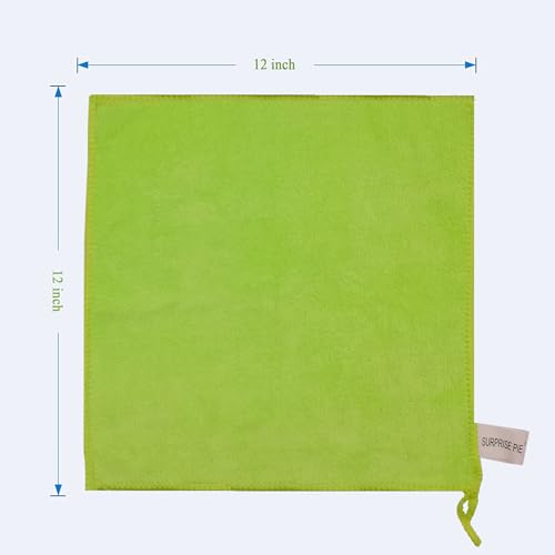 Premium 400 GSM Microfiber Cleaning Cloths, Ultra Absorbent Lint Free Towels, Thick Reusable Cleaning Rags for Kitchen, Car Wash, Glass, Stainless Steel & Household Cleaning, 6 Pack 12"x12" Green - color: Green