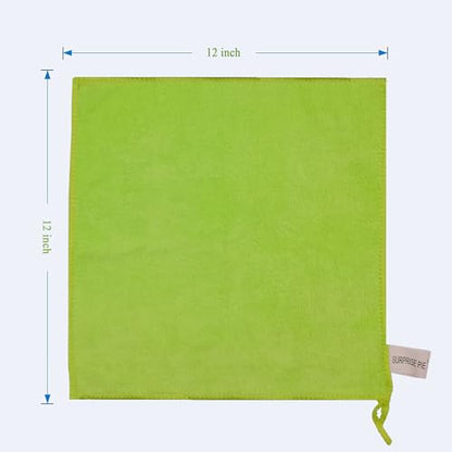 Premium 400 GSM Microfiber Cleaning Cloths, Ultra Absorbent Lint Free Towels, Thick Reusable Cleaning Rags for Kitchen, Car Wash, Glass, Stainless Steel & Household Cleaning, 6 Pack 12"x12" Green - color: Green