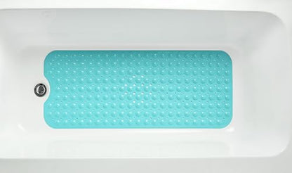 Extra-Long Non-Slip Bathtub & Shower Mat 39”x16” (Smooth/Non-Textured Tubs Only) Safe, Clean, Machine-Washable, Superior Grip&Drainage, Vinyl, Opaque Turquoise/Green-Blue - color: Opaque Turquoise (Green-blue), size: 39" x 16" (Rectangular)