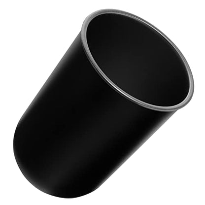 Stainless Steel Mouthwash Cup for Boy Girl Portable Toothbrush Holder Reusable Bathroom Rinse Cup Simple Design Easy to Clean Capacity for Home and Travel - color: Black