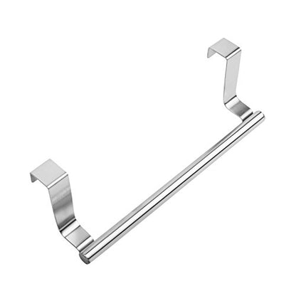 Mziart Modern Towel Bar with Hooks for Bathroom and Kitchen, Brushed Stainless Steel Towel Hanger Over Cabinet (9 inch) - size: 9 inch