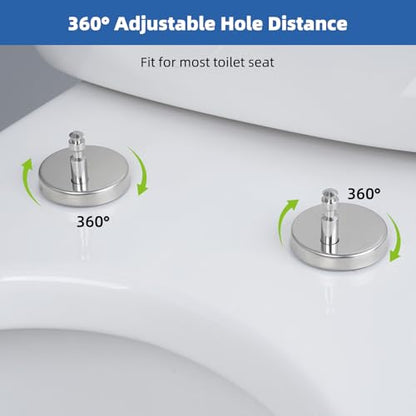 Universal Elongated Toilet Seat Softclose Cover, One-Click to Quick Release | Compatible with TOTO/Gerber/Kohler Oval Toilet Seats, 2-Pack Toilet Bolts and Nuts, Non-Slip Toilet Bumpers, White - style: One-click Universal Elongated Fit