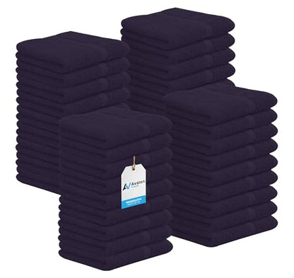 Avalon Towels Plum Washcloths Bulk Pack of 36 (12x12 inches) - 100% Cotton Washcloths & Face Towels - Highly Absorbent & Soft Wash Cloths for Showering, Wash Rags for Body & Face Cloths - color: Plum