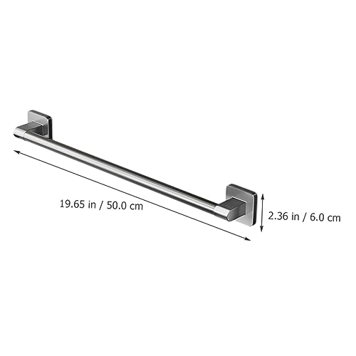 Wall-Mounted Heavy Duty Towel Bar Self-Adhesive Bathroom Rack No Drill Installation for Kitchen Bathroom and Balcony Grey Towel Holder - size: 50X6X6CM