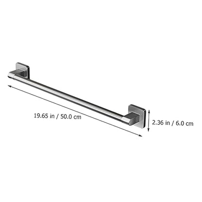 Wall-Mounted Heavy Duty Towel Bar Self-Adhesive Bathroom Rack No Drill Installation for Kitchen Bathroom and Balcony Grey Towel Holder - size: 50X6X6CM