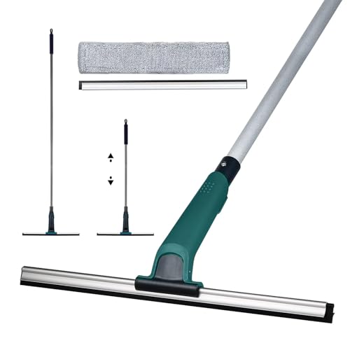60" Professional Squeegee with Long Handle - Window, Shower & Floor Cleaner for Glass, Tile, Concrete, Mirror, Windshield, Bathroom, Car, Home & Garage