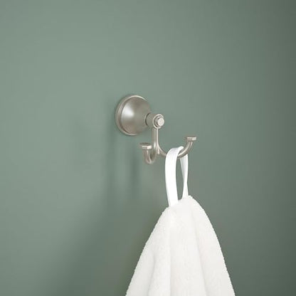 Franklin Brass Woodruff (1-Pack) Towel Hooks Satin Nickel Double Bathroom J Hooks Wall Mounted for Robes & Towels Hand Towel Hook Holder Kitchen, Bathroom Accessories WDRF35-SN - color: Satin Nickel
