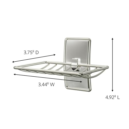 Command Soap Dish for Shower, Damage-Free Hanging, No Tools Soap Holder for Back to School Bathroom Organization, 1 Satin Nickel Dish and 2 Water-Resistant Strips - color: Satin Nickel