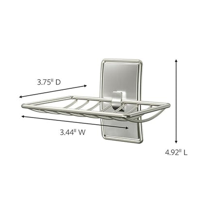 Command Soap Dish for Shower, Damage-Free Hanging, No Tools Soap Holder for Back to School Bathroom Organization, 1 Satin Nickel Dish and 2 Water-Resistant Strips - color: Satin Nickel