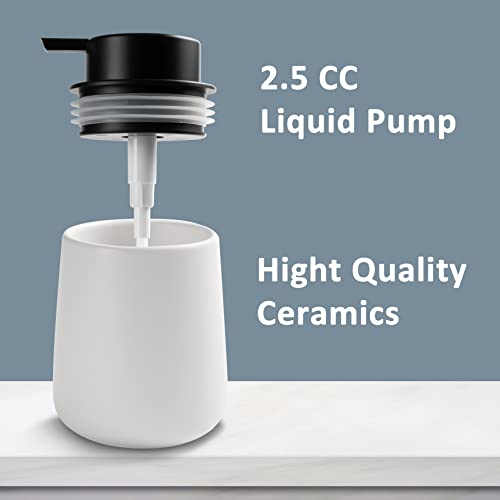 Soap Dispenser Ceramic with Easy-to-Press Pump Hand Lotion Liquid Dispenser for Shampoo Bathroom Kitchen 12 oz Black White - color: Blackwhite