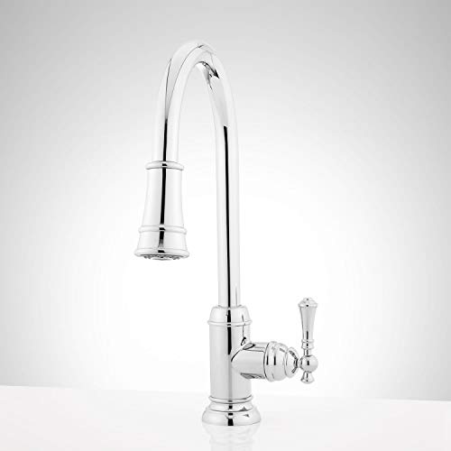 Signature Hardware 448171 Amberley 1.8 GPM Single Hole Pull Down Kitchen Faucet - color: Chrome