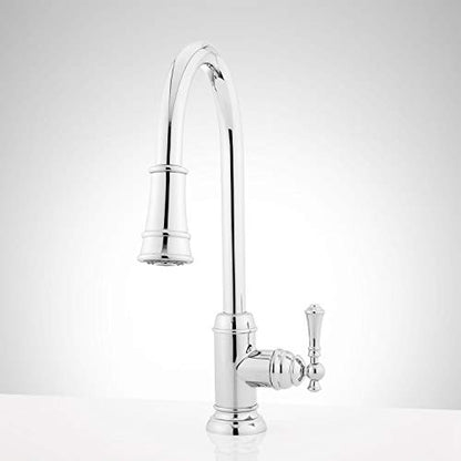 Signature Hardware 448171 Amberley 1.8 GPM Single Hole Pull Down Kitchen Faucet - color: Chrome
